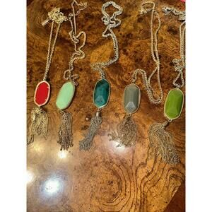 Y2K Vintage Necklace Lot of 5 Tassel Lariat Gold Tone Chain Silver